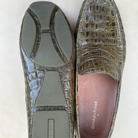 Donald J. Pliner Green Crocodile Loafers - Picture 4 of 6